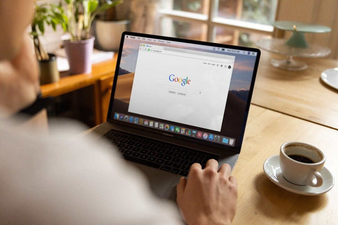 Person using a laptop for online search