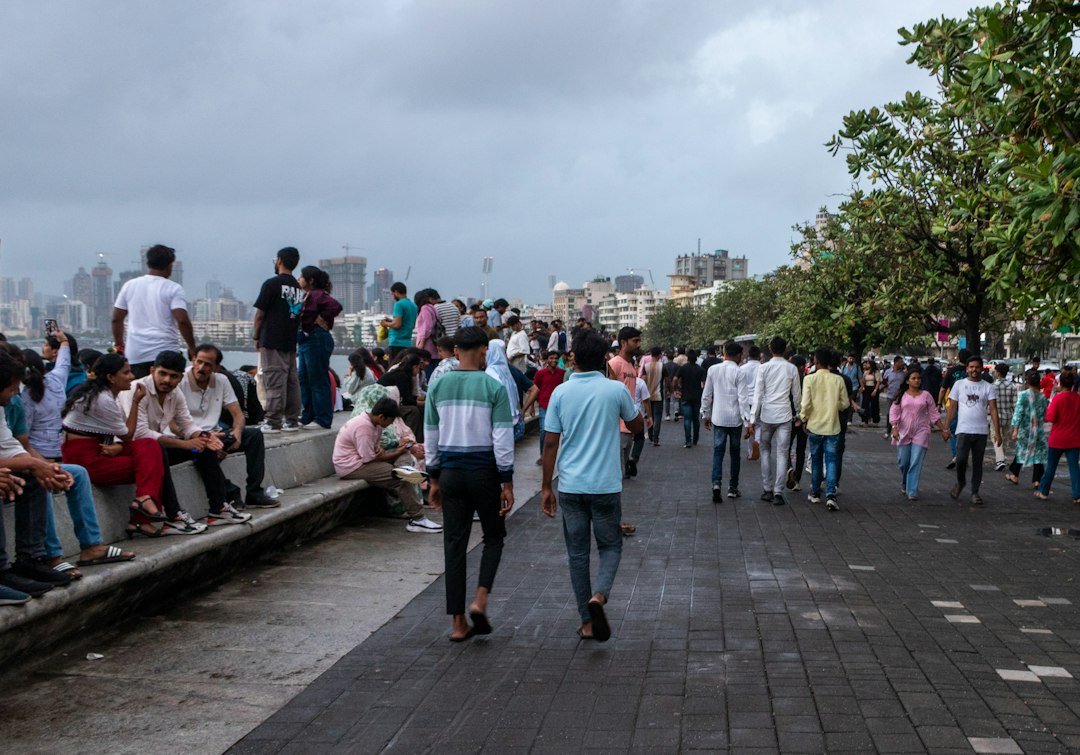People enjoying an evening at Marine Drive Mumbai