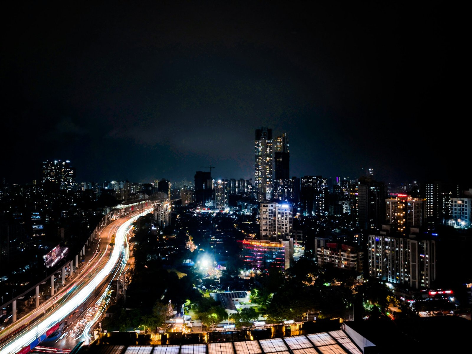 Mumbai city lights and festive event atmosphere